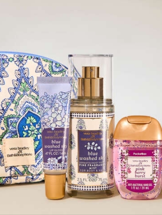 Vera Bradley Other - Vera Bradley Blue Berry Burst Bag Lippie  & Bath & Body Works Gift Set